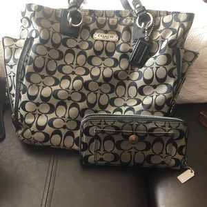 Coach bag and matching wallet.